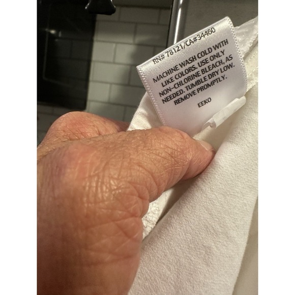 Eileen Fisher Women's Capri Pants White SzM 95 Org Cot 5 Sp Beach Brunch Boating - Picture 10 of 10